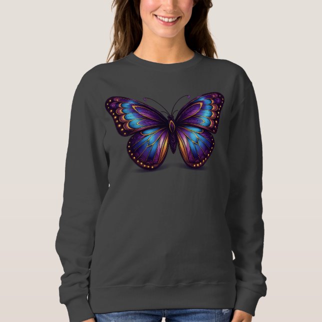 Moletom Borboleta Neon de Luxo Feminina (Frente)