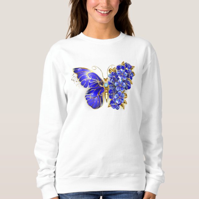 Moletom Borboleta Safira Flor (Frente)