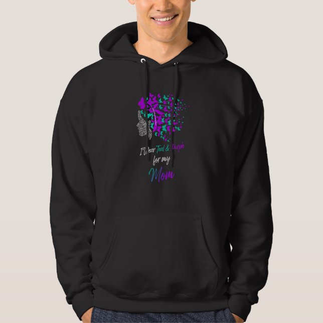 Moletom Borboleta Uso Verde Azul e Roxo Pela Prevenção do  (Frente)