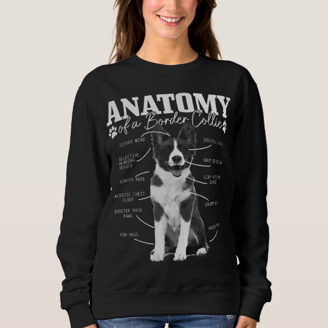 Moletom Borda Collie Anatomia Engraçada Borda de Cachorro  (Frente)