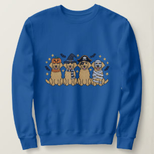 Moletom Bordado de Halloween para ouro Retriever Quatro Cu