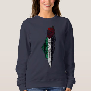 Moletom Bordado Palestino tatreez Mapa de bandeira livre