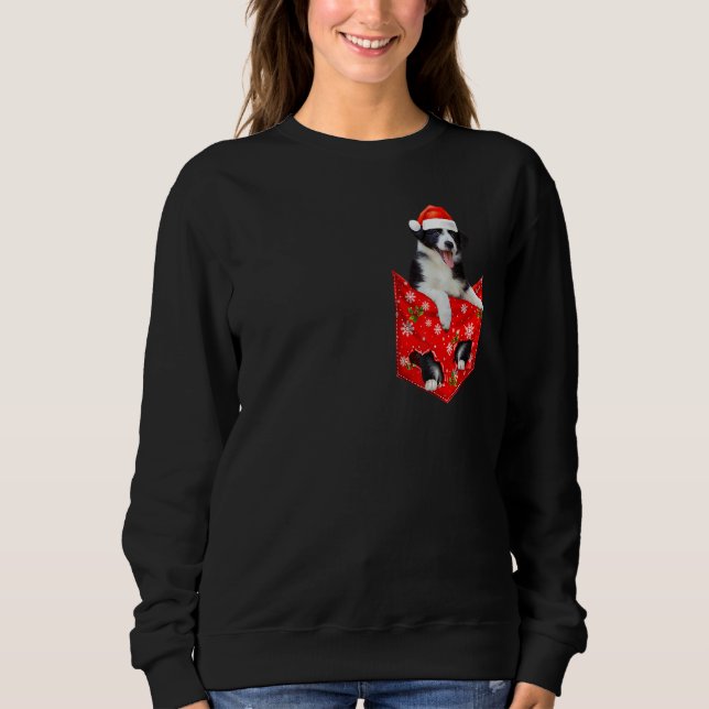 Moletom Border Collie Christmas Pocket for Border Collie (Frente)