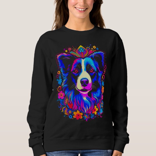 Moletom Border Collie Dog Love Gratitude Flower (Frente)