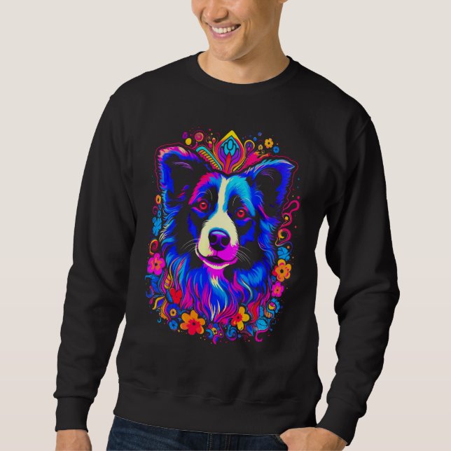 Moletom Border Collie Dog Love Gratitude Flower (Frente)