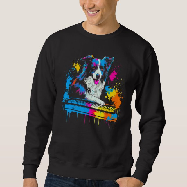 Moletom Border Collie Dog Pianist (Frente)