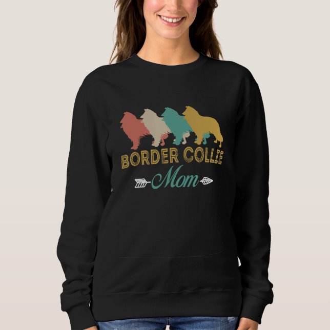 Moletom Border Collie Dog Retro Border Collie Mom grandma (Frente)