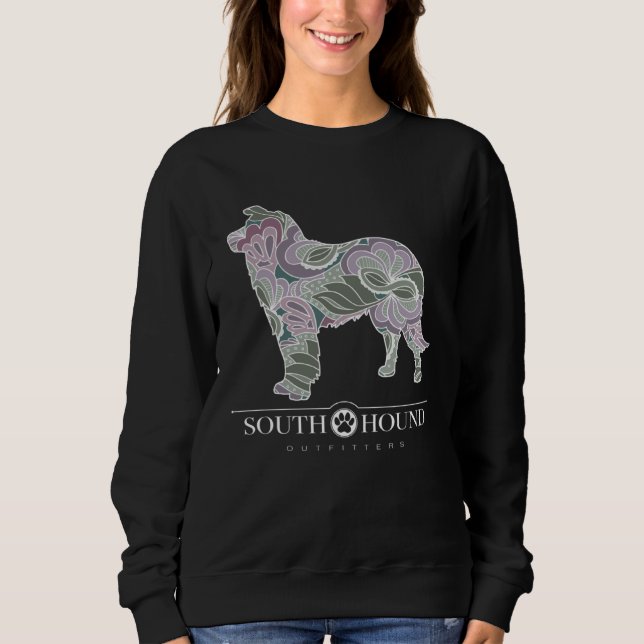 Moletom Border Collie Dog Sage Blush Floral Pattern (Frente)