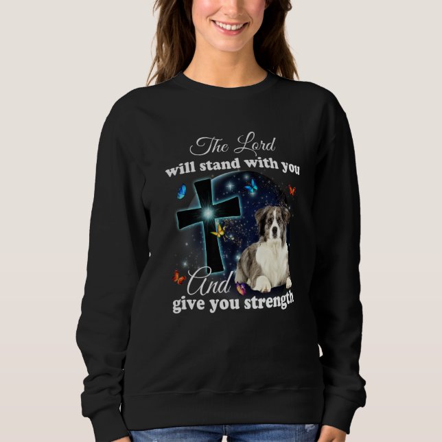 Moletom Border Collie Dog The Lord Will Stand With You Chr (Frente)