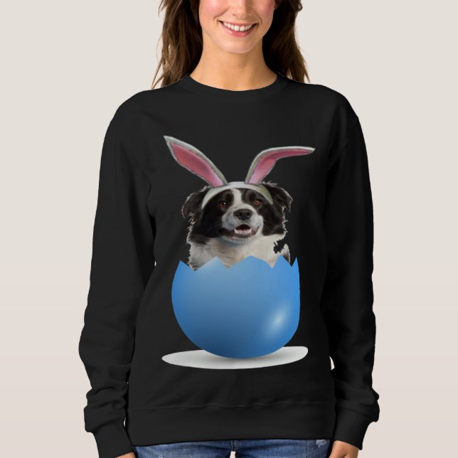 Moletom Border Collie Herding Dog Easter Bunny Egg Hunting (Frente)