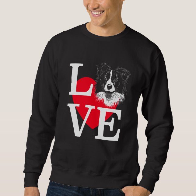 Moletom Border Collie Love Cute heart Border Collie (Frente)