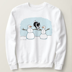 Moletom Border Collie no Feriado de Inverno com Bonecos de