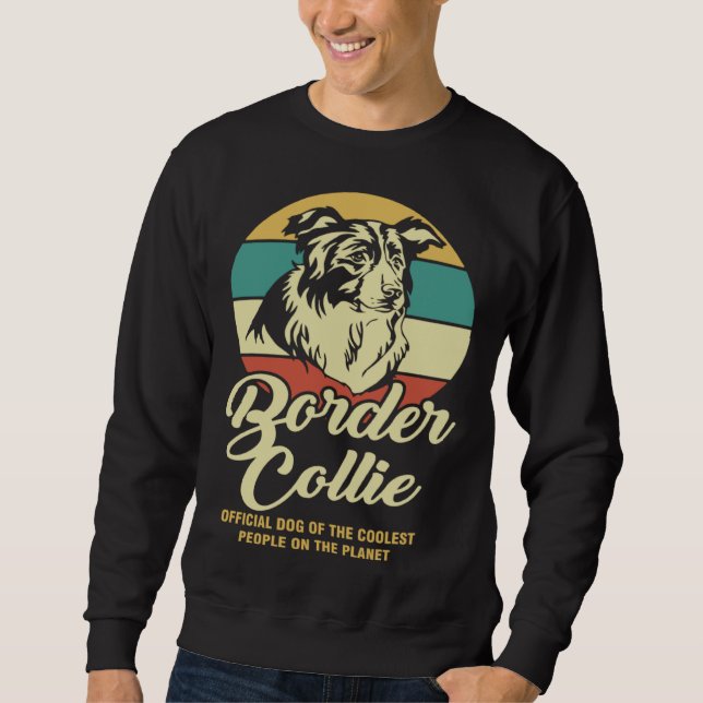 Moletom Border Collie Retro Dog   For Men Women (Frente)