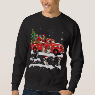 Moletom Border Collie Riding Red Truck Feliz Natal X-m
