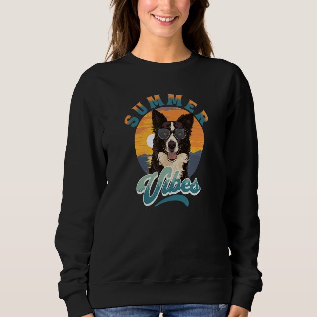 Moletom Border Collie With Sunglasses on the Beach Summer  (Frente)