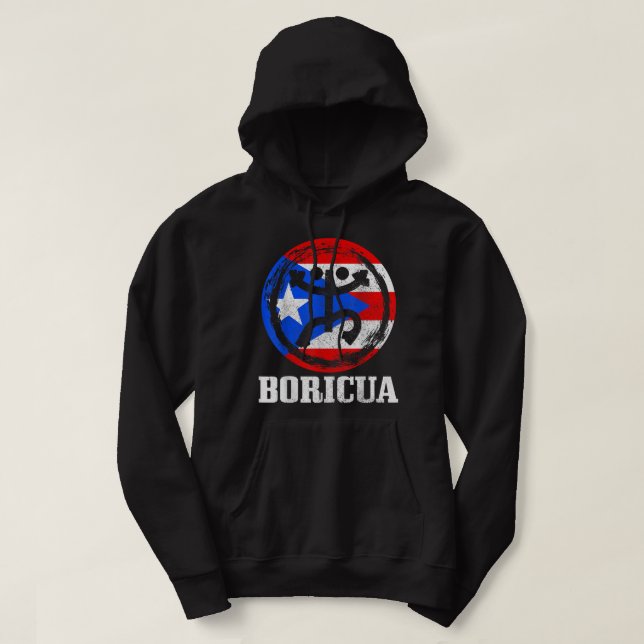 Moletom Boricua Taino Coqui - Símbolo Porto Rico Bandeira  (Frente do Design)