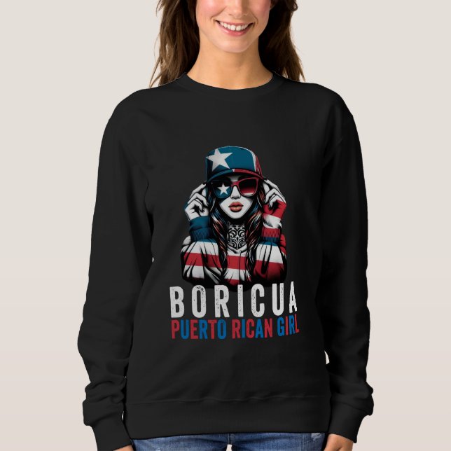 Moletom Boricua Women Porto Rico Bandeira (Frente)