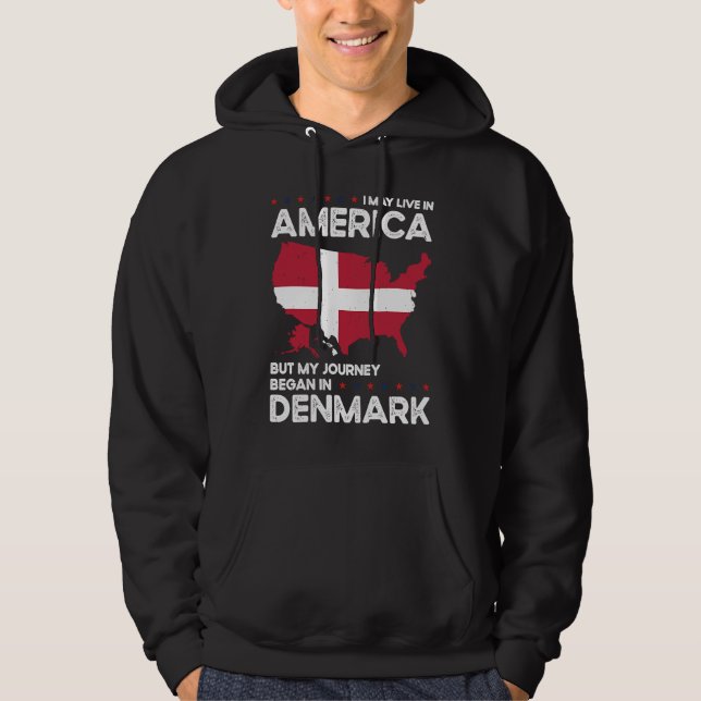 Moletom Born Danish Denmark American USA Citizenship (Frente)