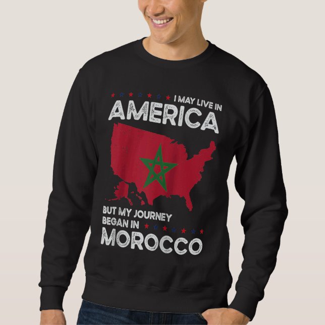 Moletom Born Moroccan Morocco American USA Citizenship Rag (Frente)