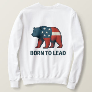 Moletom Born to Lead – Patriotic American Bear Design