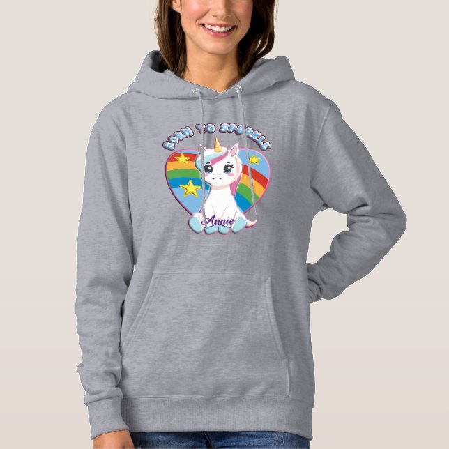 Moletom Born to Sparkle Unicorn T-Shirt  (Frente)