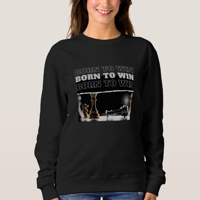 Moletom BORN TO WIN Chess Victory Hoodie – Motivational (Frente)