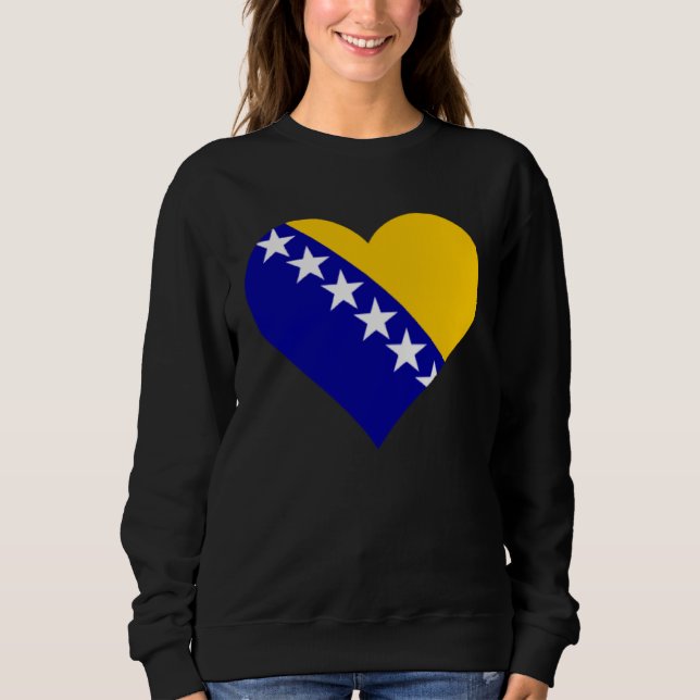 Moletom Bosnia and Herzegovina Flag Heart Love (Frente)