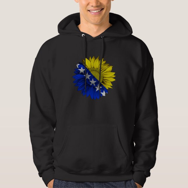 Moletom Bosnia and Herzegovina Flag Sunflower Bosnian Root (Frente)