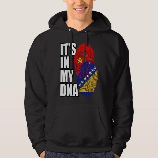 Moletom Bosnian And Chinese Mix DNA Flag Heritage (Frente)