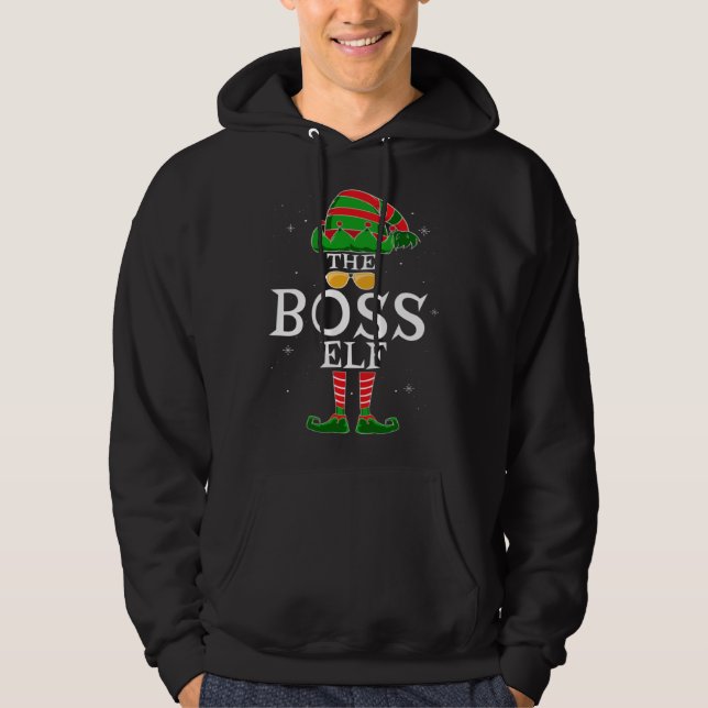 Moletom Boss Elf Group Matching Family Christmas Work (Frente)