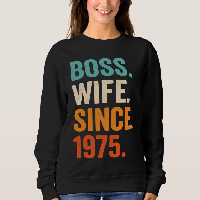 Moletom Boss Wife Since 1975 48th wedding anniversary (Frente)