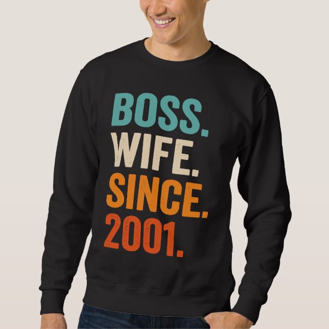 Moletom Boss Wife Since 2001 22nd wedding anniversary (Frente)