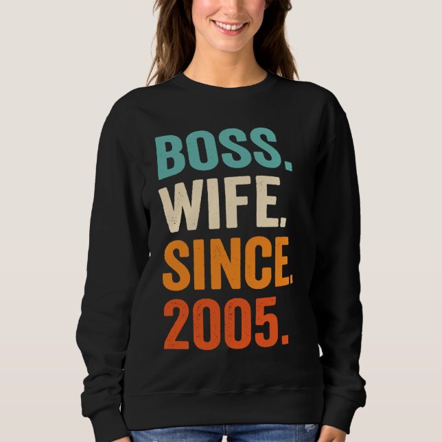 Moletom Boss Wife Since 2005 18th wedding anniversary (Frente)