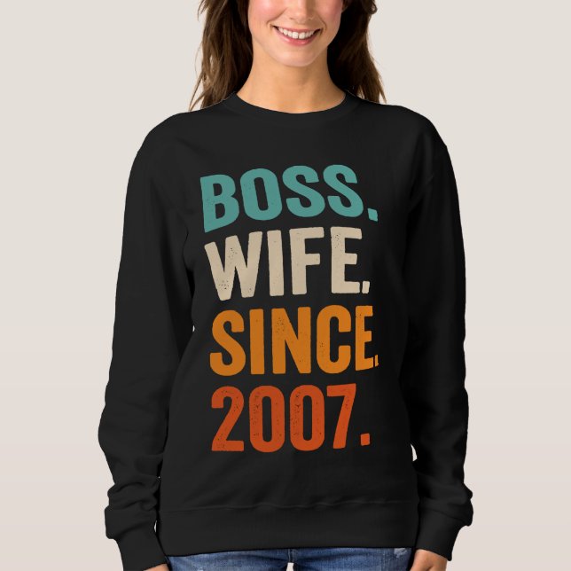 Moletom Boss Wife Since 2007 16th wedding anniversary (Frente)
