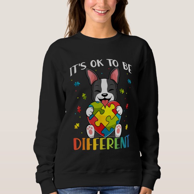 Moletom Bostie Dog Autism Awareness It's OK To Be Differen (Frente)