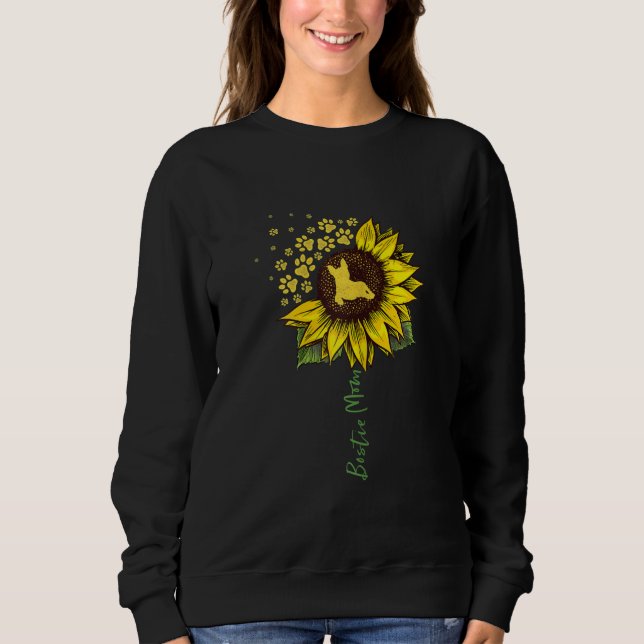 Moletom Bostie Mãe Sunflower Boston Terrier Lover Gifts (Frente)
