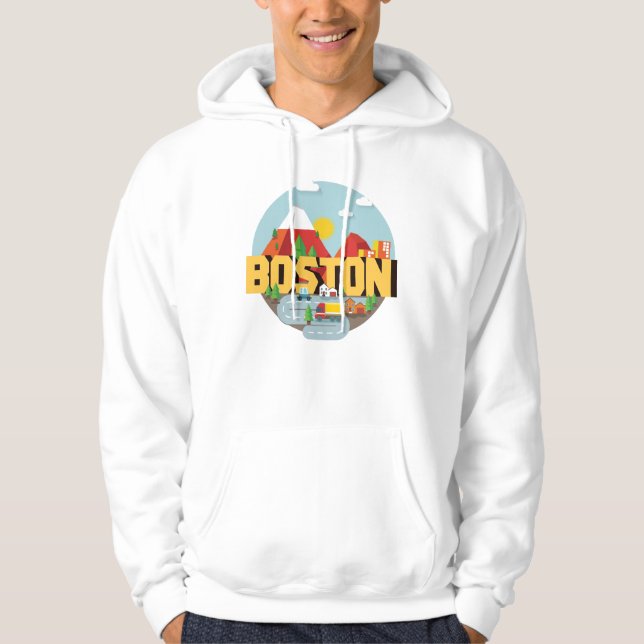 Moletom Boston como um destino (Frente)