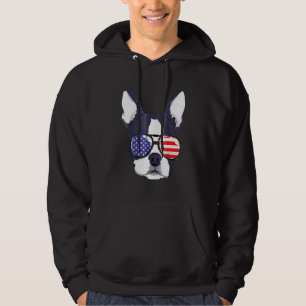 Moletom Boston Terrier 4 De Julho Americano Sunglass Boys