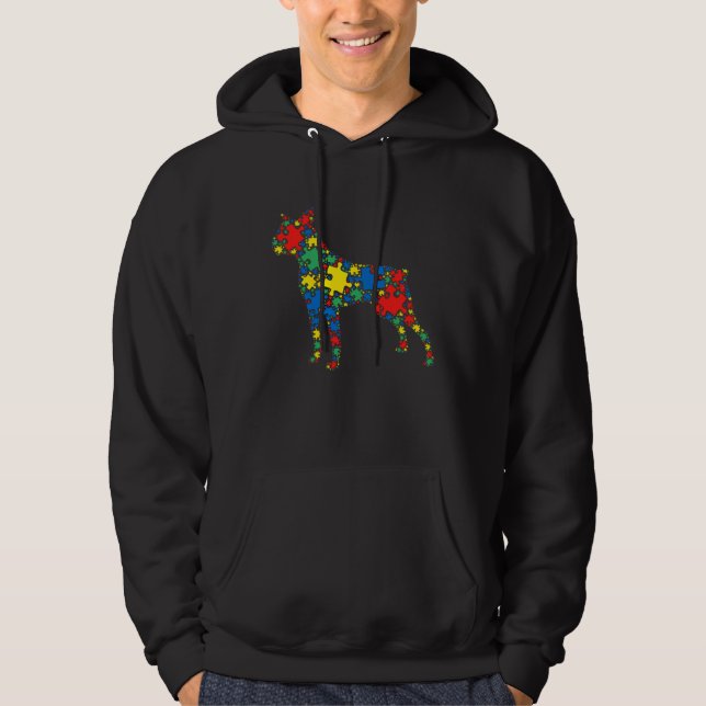 Moletom Boston Terrier Autism Puzzle Women Men  Autism Awa (Frente)