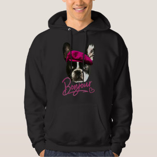 Moletom Boston Terrier Bonjour Pink Heart French