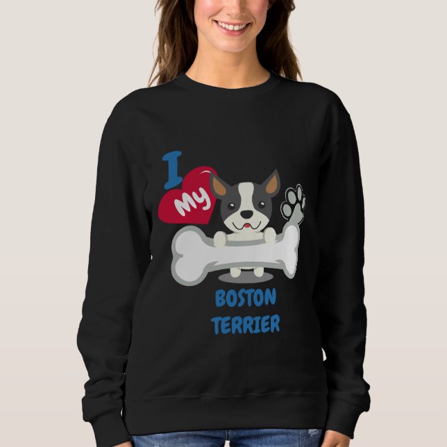 Moletom Boston Terrier Cute Dog Idea Engraçado Cães (Frente)