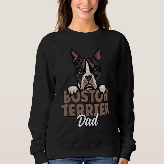 Moletom Boston Terrier Dad Dog Dog Dad Boston Terrier Fath (Frente)