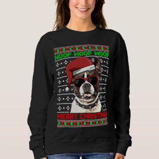 Moletom Boston Terrier Dog Engraçado Woody Feliz Natal