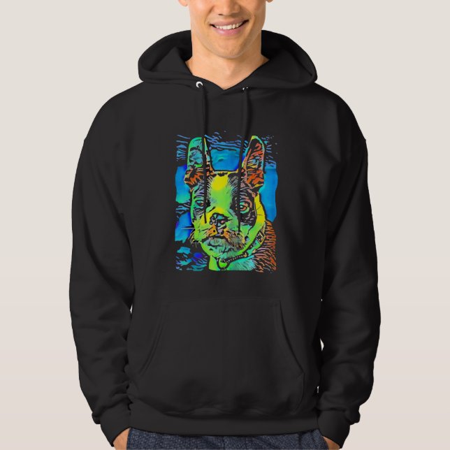 Moletom Boston Terrier Dog Face Puppy Pop Art (Frente)