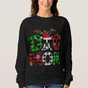 Moletom Boston Terrier Dog Mãe Xadrez Buffalo Reindeer Xma