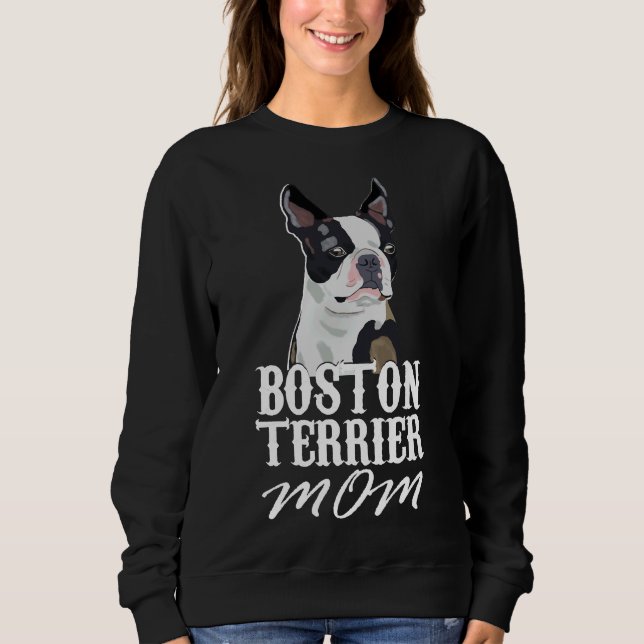 Moletom Boston Terrier Dog Mamãe Feita Scoop (Frente)