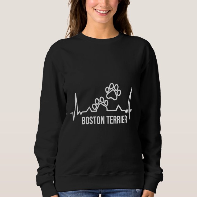 Moletom Boston Terrier Dog Paw Imprime Para Mulheres (Frente)
