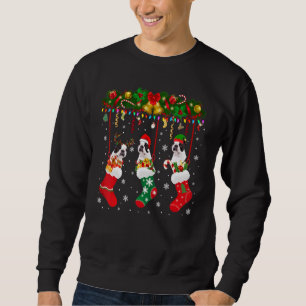 Moletom Boston Terrier Em Sock Xmas Reindeer Papais noeis 