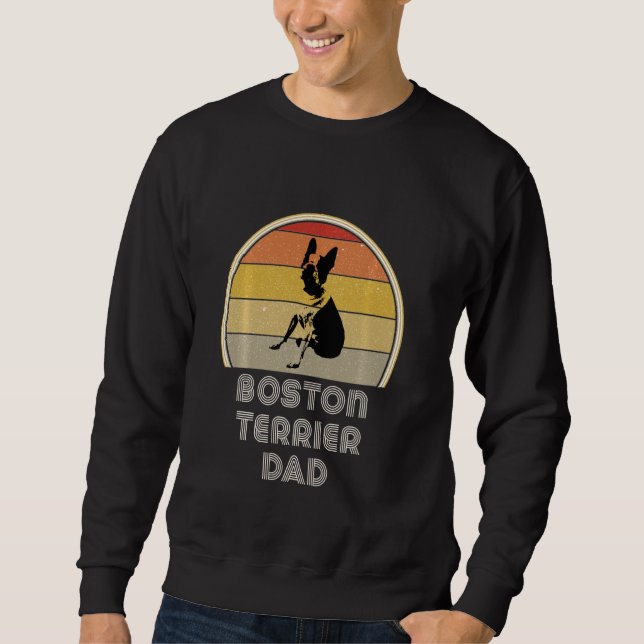 Moletom Boston Terrier for Women Retro Boston Terrier Pai (Frente)