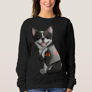 Moletom Boston Terrier I Love Mamãe Tatuagem Cachorro Dia 